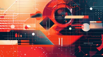 A dynamic composition showcasing the synergy between  AI generated illustration