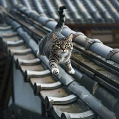 Fotobehang Ninja Cats  The Stealthy Misadventures of Feline Ninjas in Suburbia © New Robot