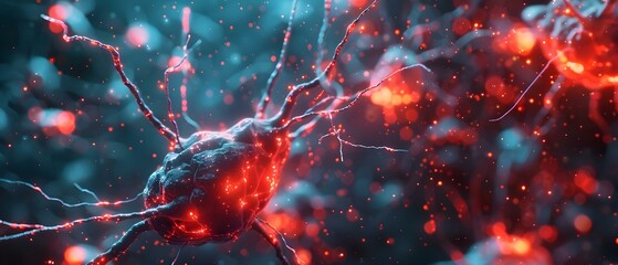 Investigating Neuronal Activity in the Cerebral Cortex using Optogenetics to Study Alzheimer's Disease. Concept Optogenetics, Neuronal Activity, Cerebral Cortex, Alzheimer's Disease, Medical Research - obrazy, fototapety, plakaty