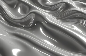 Obraz premium 3D line wave abstrack background with metalic chrome color 