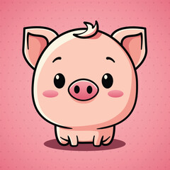 Obraz na płótnie Canvas Pig kawaii happy vector