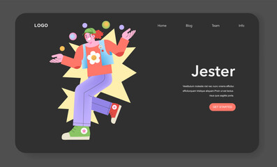 Jester Archetype illustration. A playful character juggling balls, embodying humor and joy. Colorful and lively vector portrayal. - 774535830