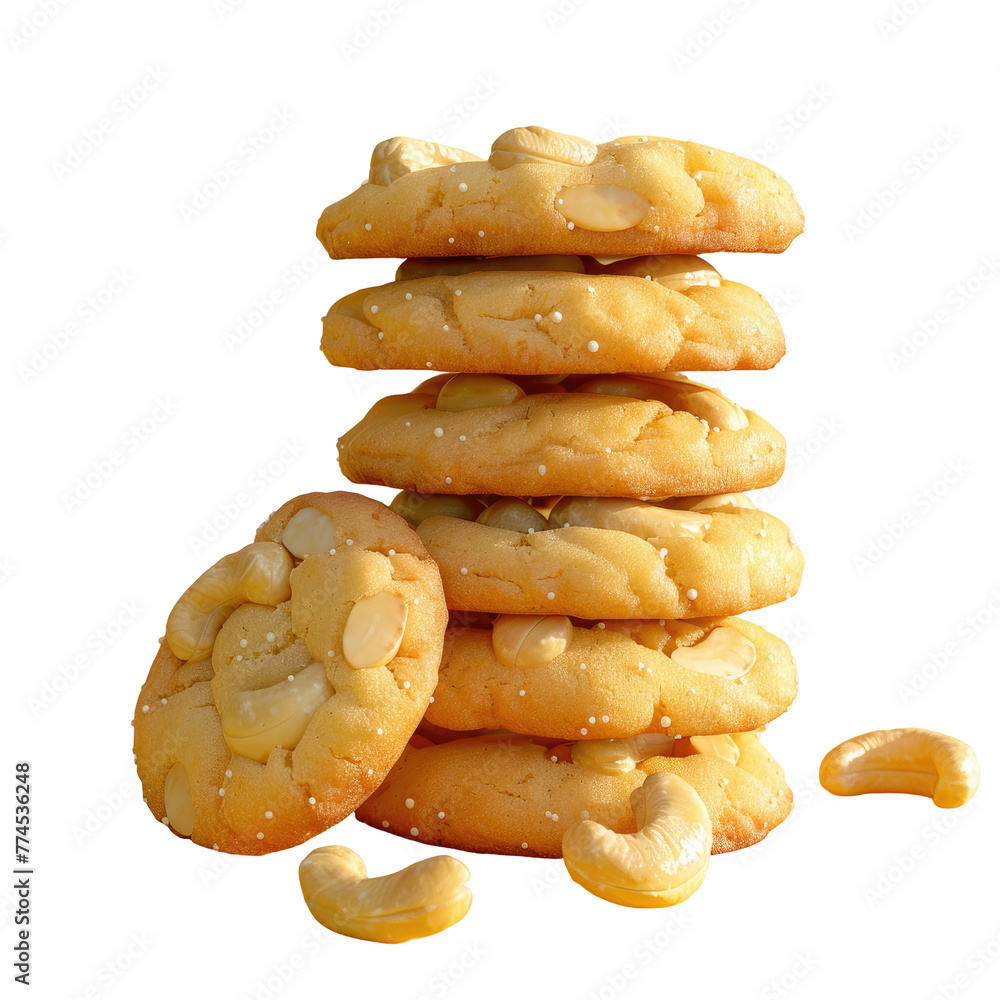 Poster a stack of cookies topped with nuts
