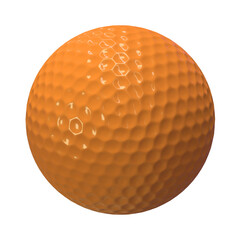Golf ball orange color, 3d render