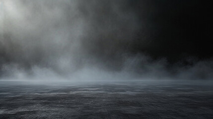 Texture dark concrete floor with mist or fog. Generative Ai - obrazy, fototapety, plakaty