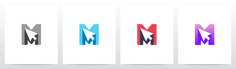 Cursor Drop Shadow on Letter Initial Logo Design M