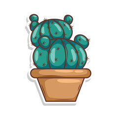 Hand draw cactus plant cartoon flat design