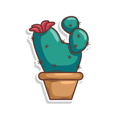 Hand draw cactus plant cartoon flat design