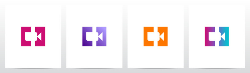 Film Camera on Letter Initial Logo Design H