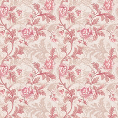 Floral pink color, Beautiful form natural, seamless pattern.