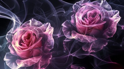 Delicate roses from smoke fractals