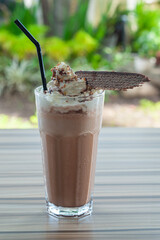 Chocolate orange drink blend with creamy float