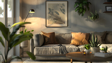 Cozy Composition of Modern Interior Design sofa
