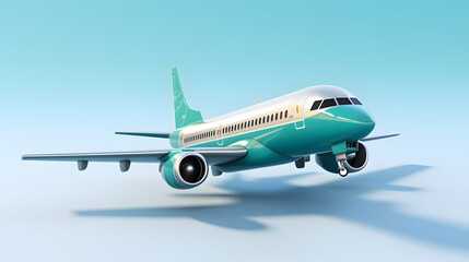 Fototapeta na wymiar Airplane icon travel 3d