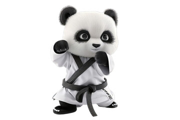 Cute Fighting Panda Cartoon