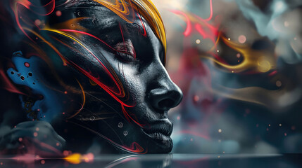 Abstract Face Oil Painting Background