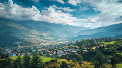 Fototapeta na wymiar Paro Bhutan Exploring the enchanting town