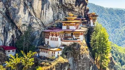 Taktshang Goemba, Tiger's Nest Monastery in Bhutan, View from afar. © rayints