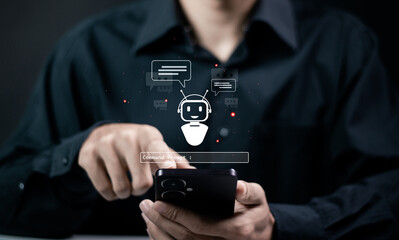 AI, Chatbot artificial intelligence technology concept. Artificial intelligence technology will...