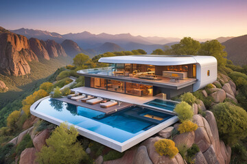 futuristic house background
