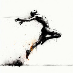 Athletics in watercolor paint illustration with Generative AI. - obrazy, fototapety, plakaty