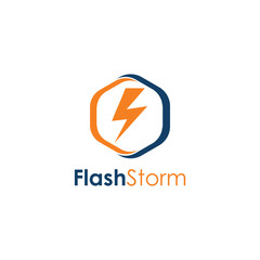 Flash Storm Logo Simple Tech