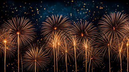 Fireworks celebration in the night sky, holiday celebration