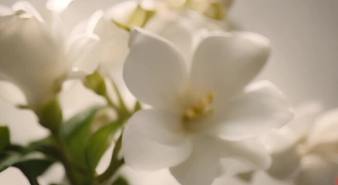 beautiful close up 3d view of white flowers
