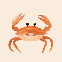 Minimalist digital drawing woodland crab