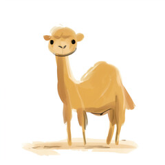 Minimalist digital drawing woodland camel