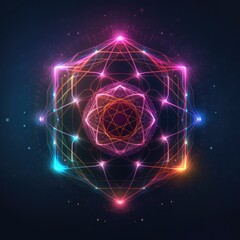 Sacred geometry symbol. Abstract polygonal background.