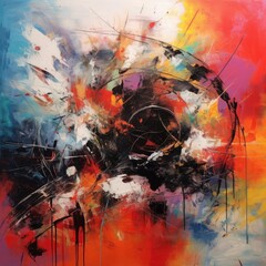 abstract colorful background, oil painting on canvas with brushstrokes
