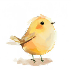 Minimalist digital drawing cute bird