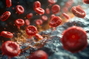 Mesmerizing Microscopic Voyage Surreal Dance of Transforming Red Blood Cells in Motion