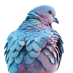 Fototapeta premium A pigeon with vivid pink and blue feathers