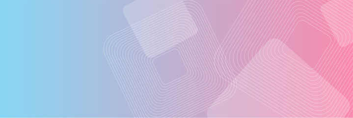 幾何学的な四角い線画模様のピンクと紫のベクター背景画像