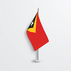 East Timor (Timor-Leste) table flag icon isolated on light grey background.