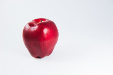 single apple on white