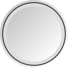 Blank Icon button white realistic Neumorphism 3D