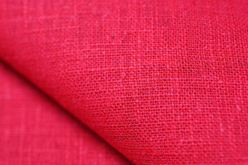 red hemp viscose natural fabric cloth color, sackcloth rough texture of textile fashion abstract background - 774553073