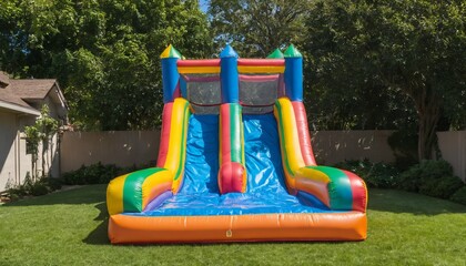Outdoor inflatable water slide bounce house for kid play - splashy bouncy castle backyard fun