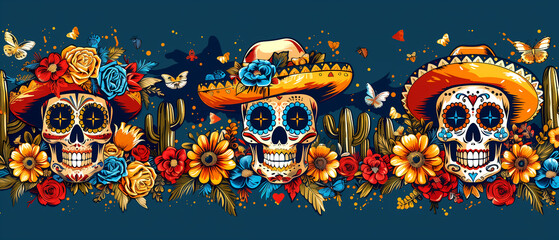 Illustrations for posters, banners, prints in honor of Mexican holidays