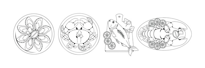 Hand Drawn Sea Food Illustration Collection