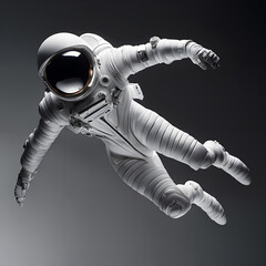 An astronaut clad in a meticulously designed white space suit.