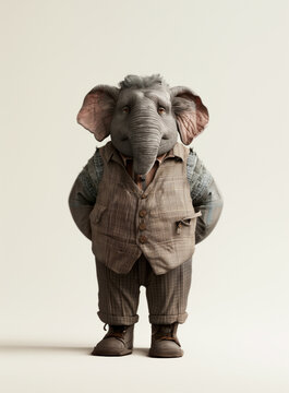 Sad elephant character
