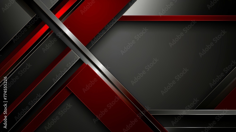 Poster modern dark red overlapping dimension line bar design, technological background
