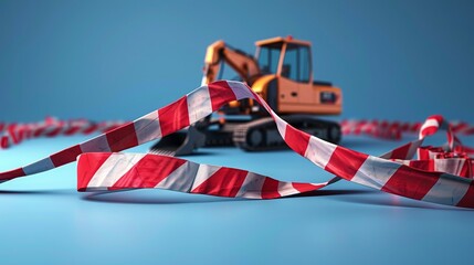 Barricade tape, Construction equipment conception, Images for advertisements and banners - obrazy, fototapety, plakaty