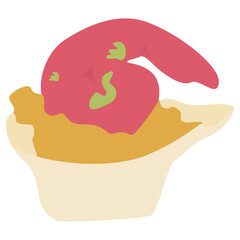 vector graphic design illustration of a typical mexican food shrimp taco cup.