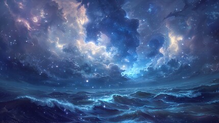 Fototapeta premium A dramatic sky filled with stormy clouds and sunlight piercing through, showcasing nature's powerful beauty