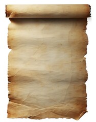 A long, crumpled piece of paper with a faded, yellowish color